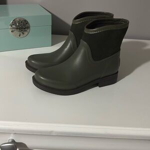 Olive green Ugg rain boots